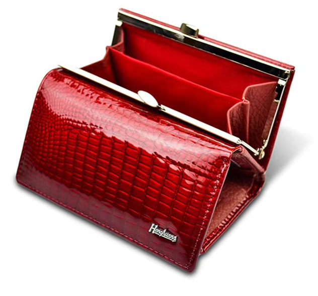 Genuine Leather Purse For Women - Long Alligator Pattern 