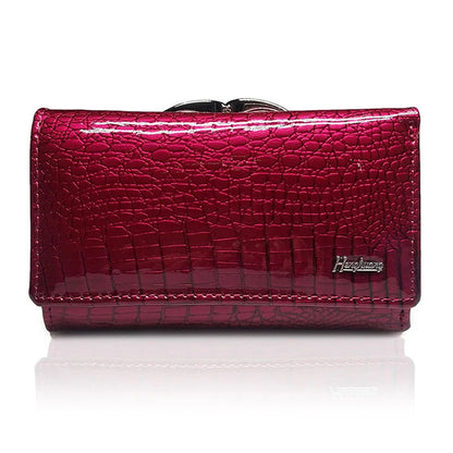 Genuine Leather Purse For Women - Long Alligator Pattern 