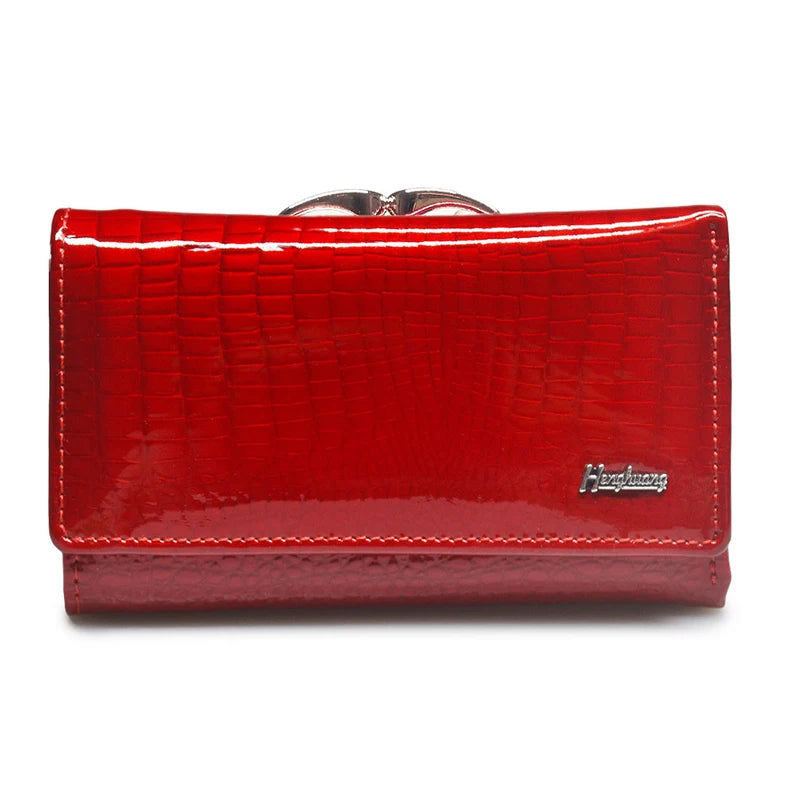 Genuine Leather Purse For Women - Long Alligator Pattern 