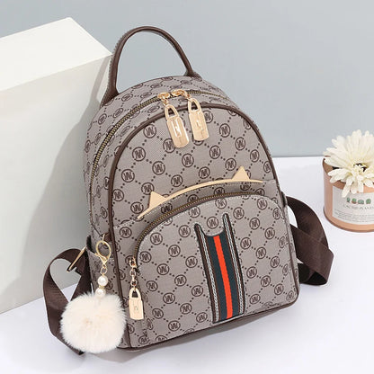 Retro Stylish Women Backpack Handbag 