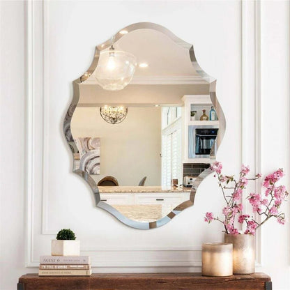 Antique Floral Outcut Oval Wall Mirror Decorative Makeup Vanity Mirror