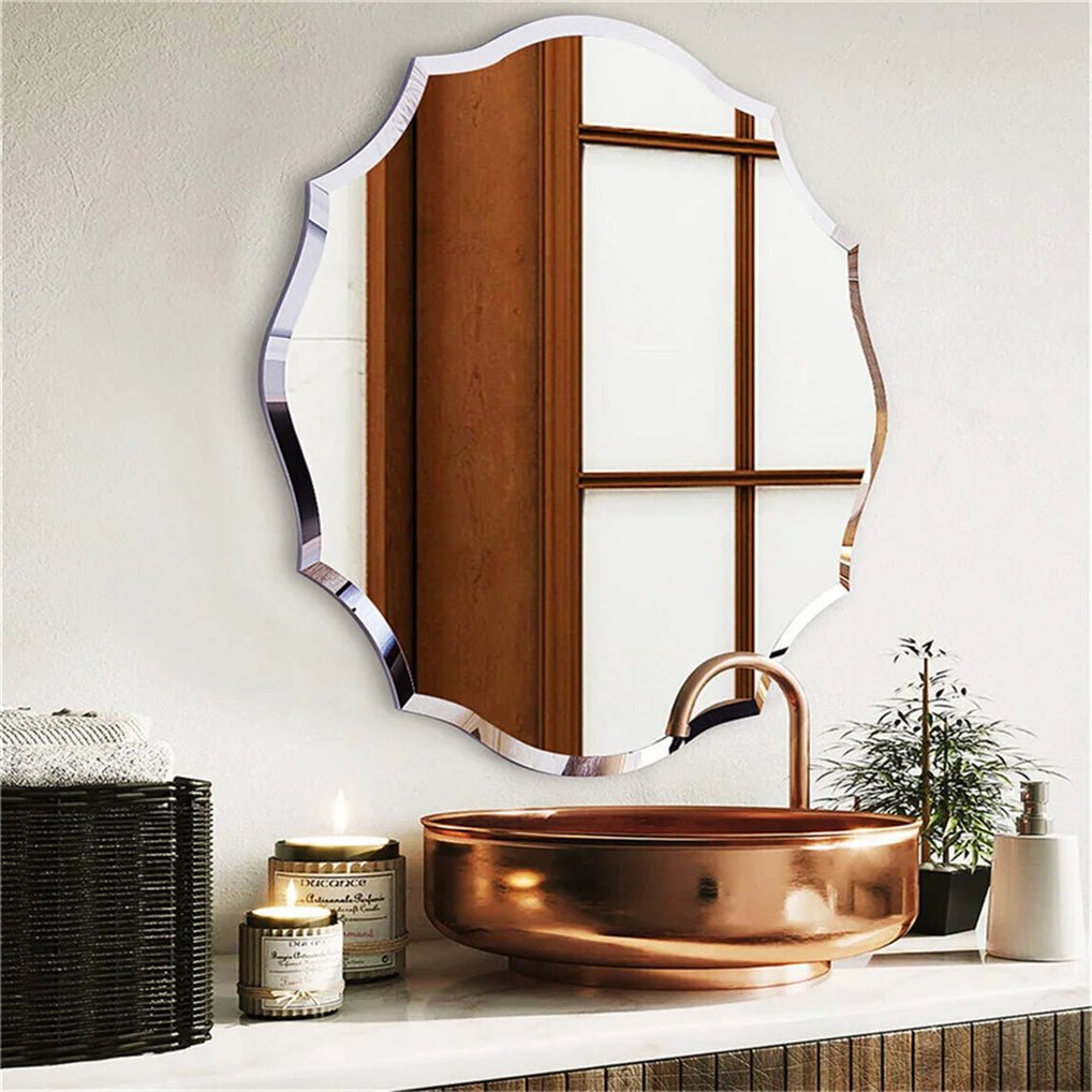 Antique Floral Outcut Oval Wall Mirror Decorative Makeup Vanity Mirror