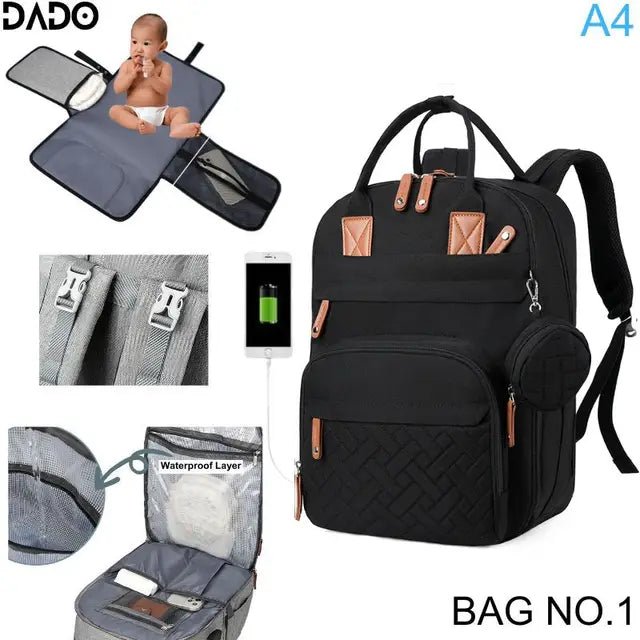 Baby Changing Nappy Bag - Maternity Organiser Travel Backpack Waterproof - Regal Allure