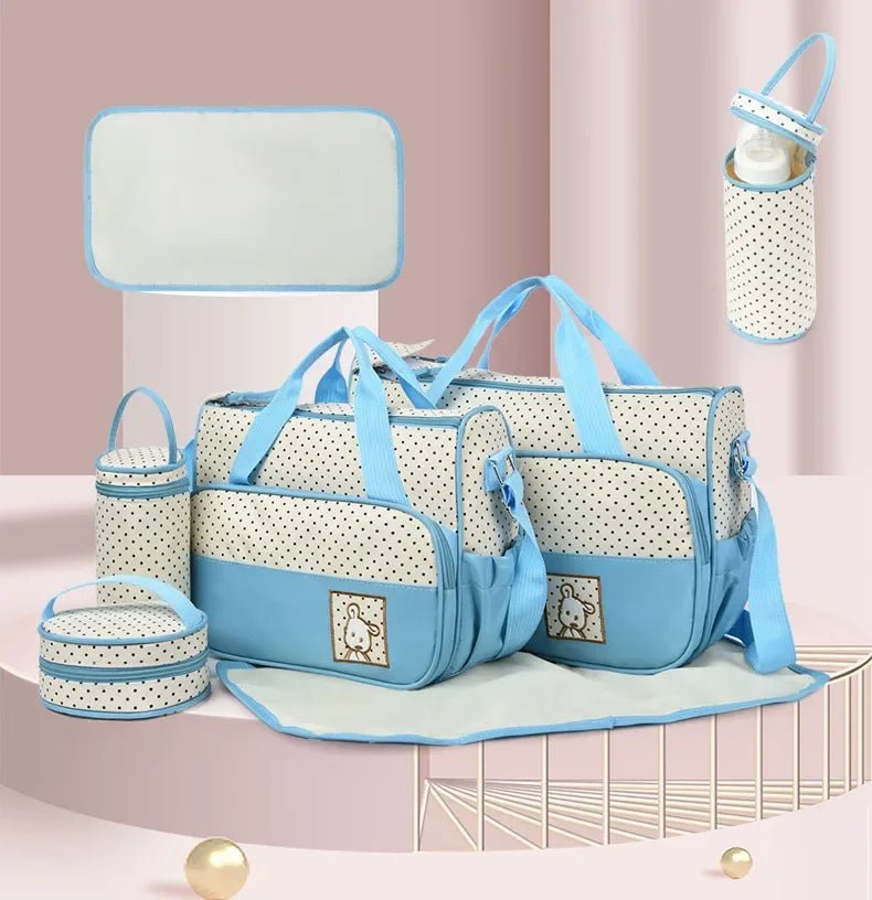 Baby Changing Nappy Bag Set 5 Pcs Waterproof - Maternity Baby Set 