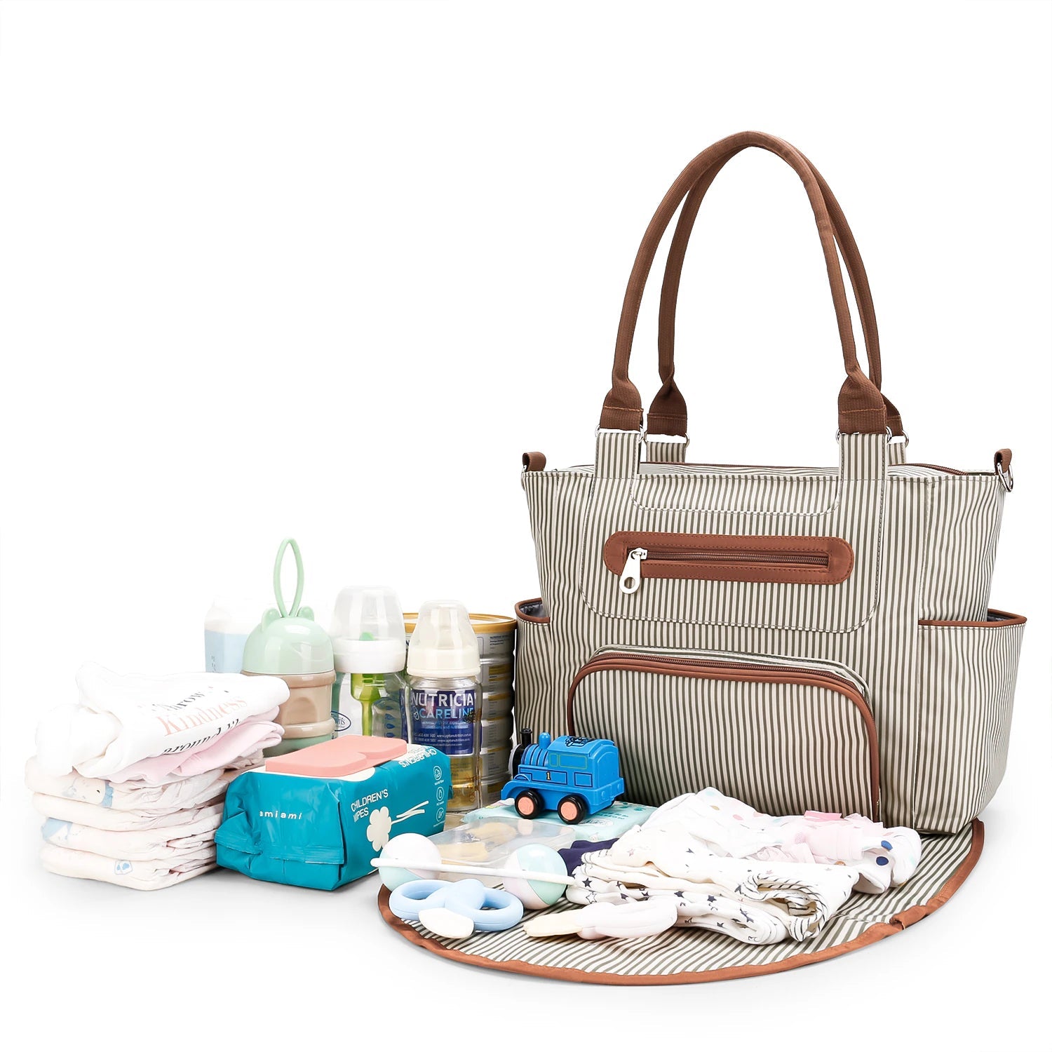 Baby Changing Nappy Bag Set 7 Pc - For Travel - Regal Allure