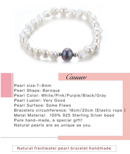 Baroque Real Freshwater Natural Pearl Bracelets With 925 Silver - Regal Allure