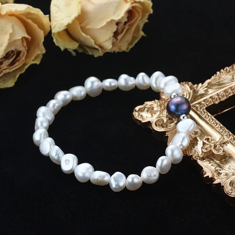 Baroque Real Freshwater Natural Pearl Bracelets With 925 Silver - Regal Allure