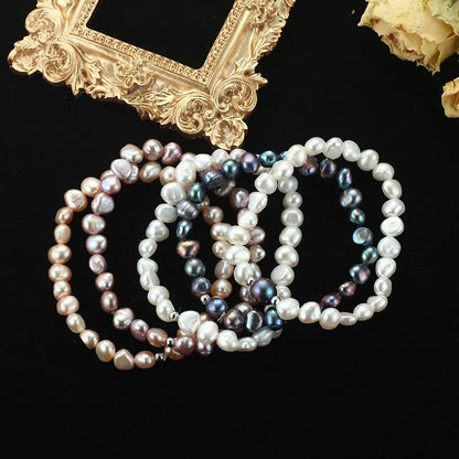 Baroque Real Freshwater Natural Pearl Bracelets With 925 Silver - Regal Allure