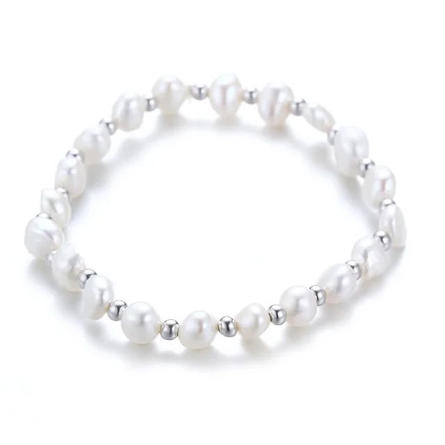 Baroque Real Freshwater Natural Pearl Bracelets With 925 Silver - Regal Allure