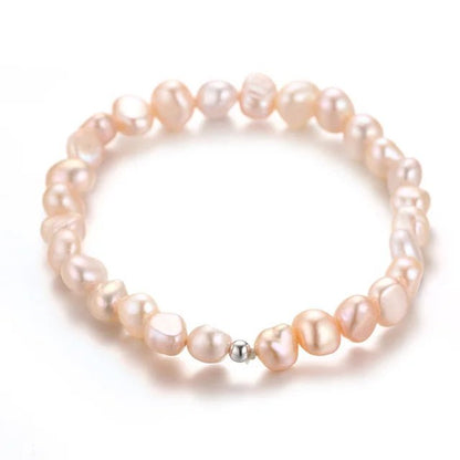 Baroque Real Freshwater Natural Pearl Bracelets With 925 Silver - Regal Allure