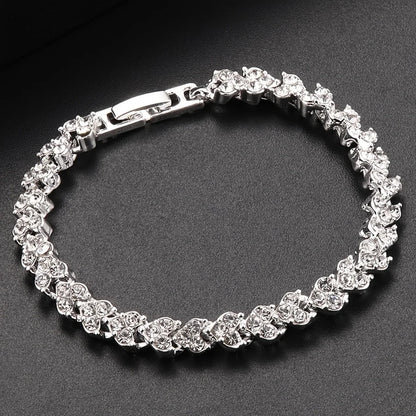 Bracelet For Wedding and Brides - Rhinestone Zircon - Regal Allure