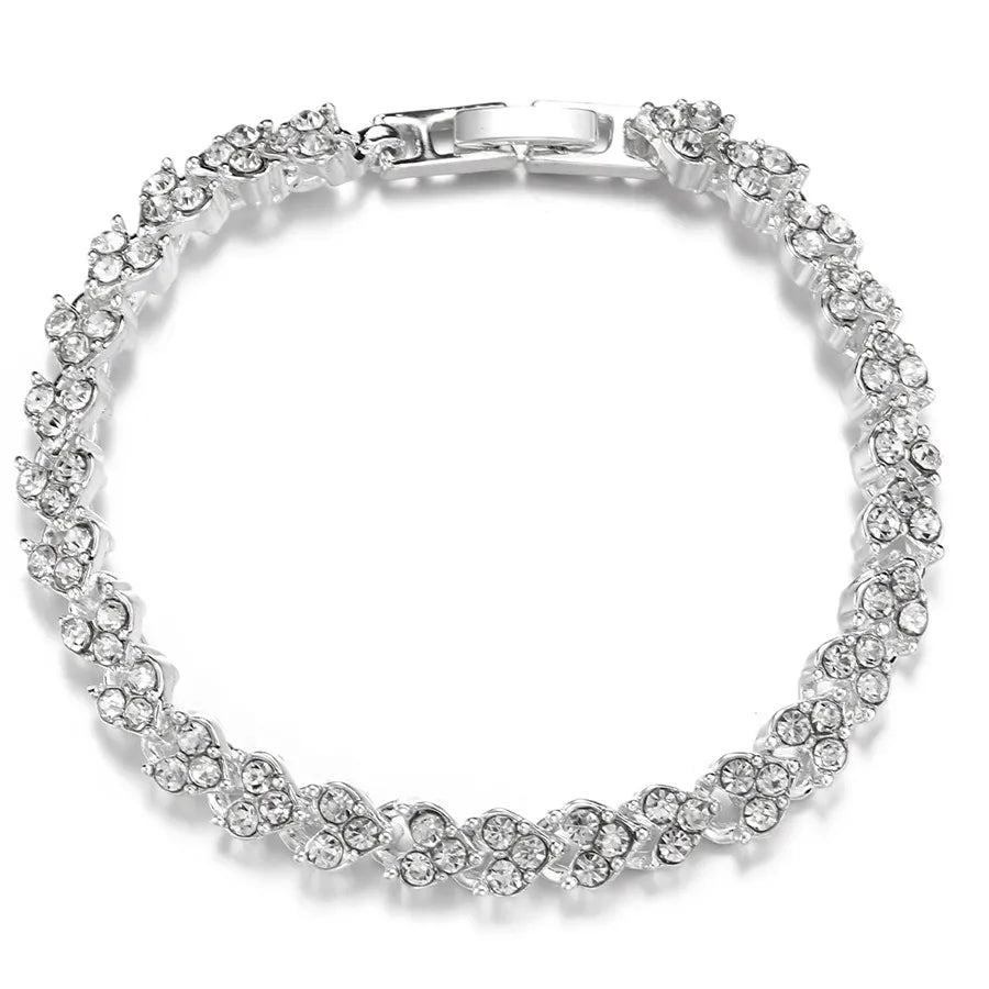 Bracelet For Wedding and Brides - Rhinestone Zircon - Regal Allure