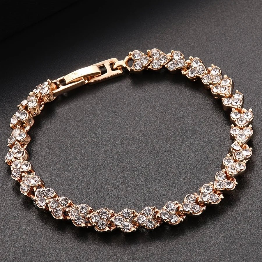 Bracelet For Wedding and Brides - Rhinestone Zircon - Regal Allure