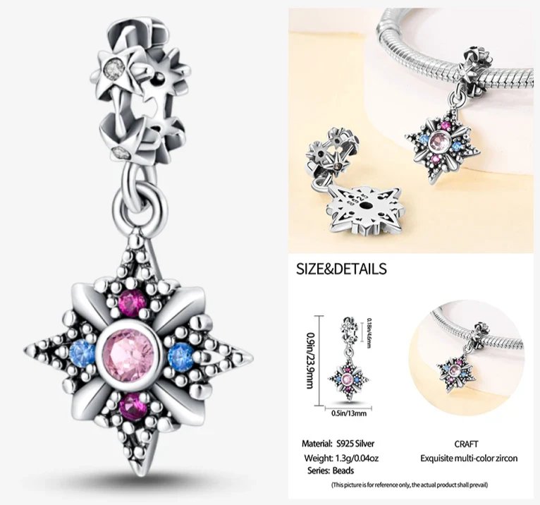 Charms 925 Sterling Silver With Zircon - Charms Fit Pandora Bracelet - Choose Your Style - Regal Allure