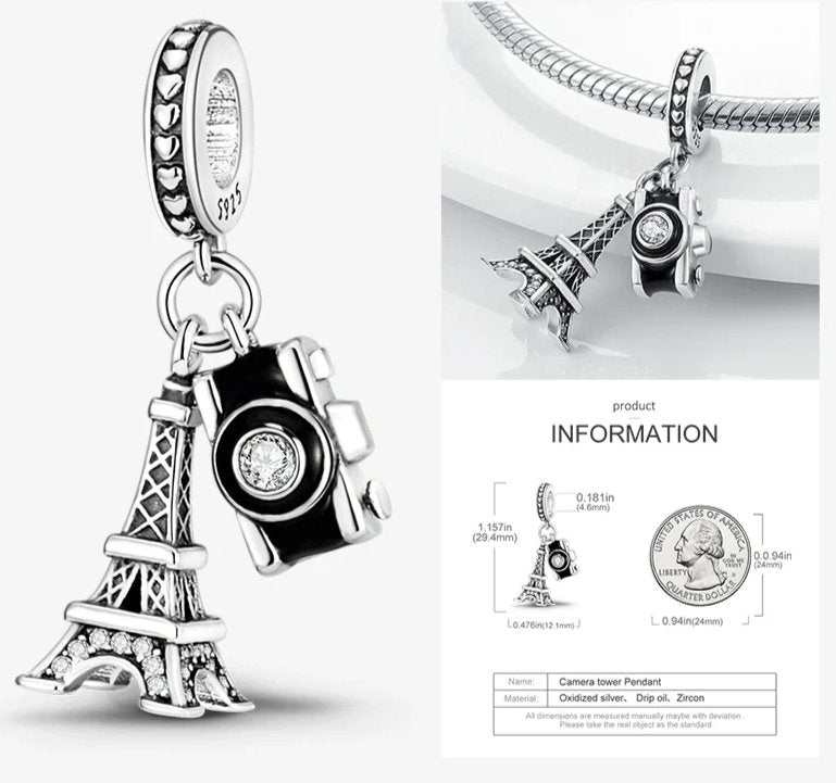 Charms 925 Sterling Silver With Zircon - Charms Fit Pandora Bracelet - Choose Your Style - Regal Allure