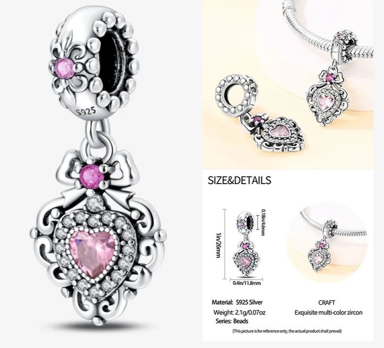 Charms 925 Sterling Silver With Zircon - Charms Fit Pandora Bracelet - Choose Your Style - Regal Allure