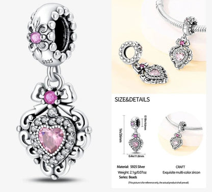 Charms 925 Sterling Silver With Zircon - Charms Fit Pandora Bracelet - Choose Your Style - Regal Allure