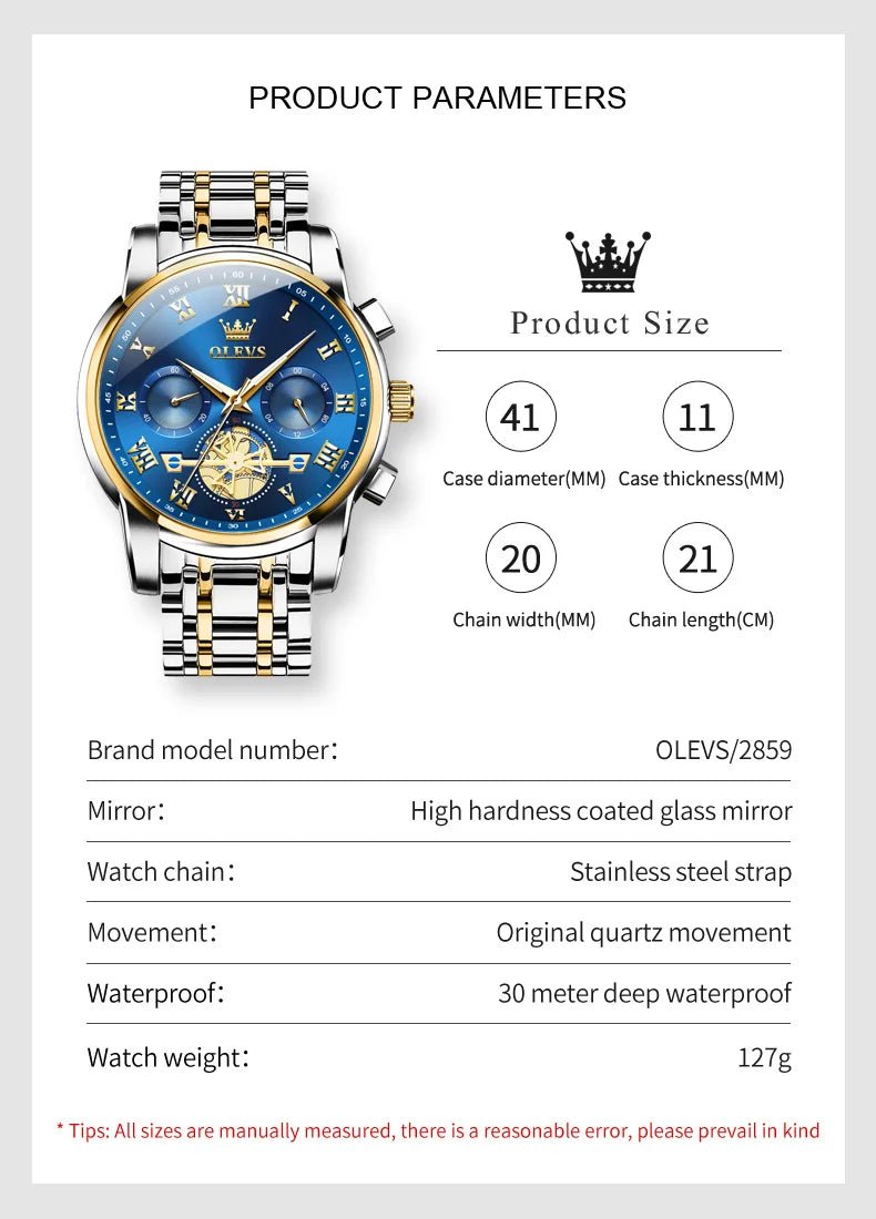 Classic Roman Men's Watches - Quartz Waterproof - Regal Allure