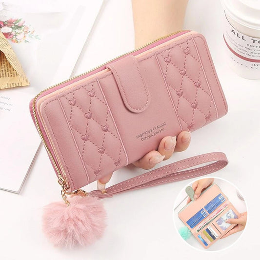 Cute Classic Woman Wrist Wallet Card Holder - PU Leather - Regal Allure