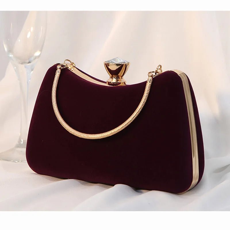 Evening Fancy Clutch Handbag Velvet - Regal Allure