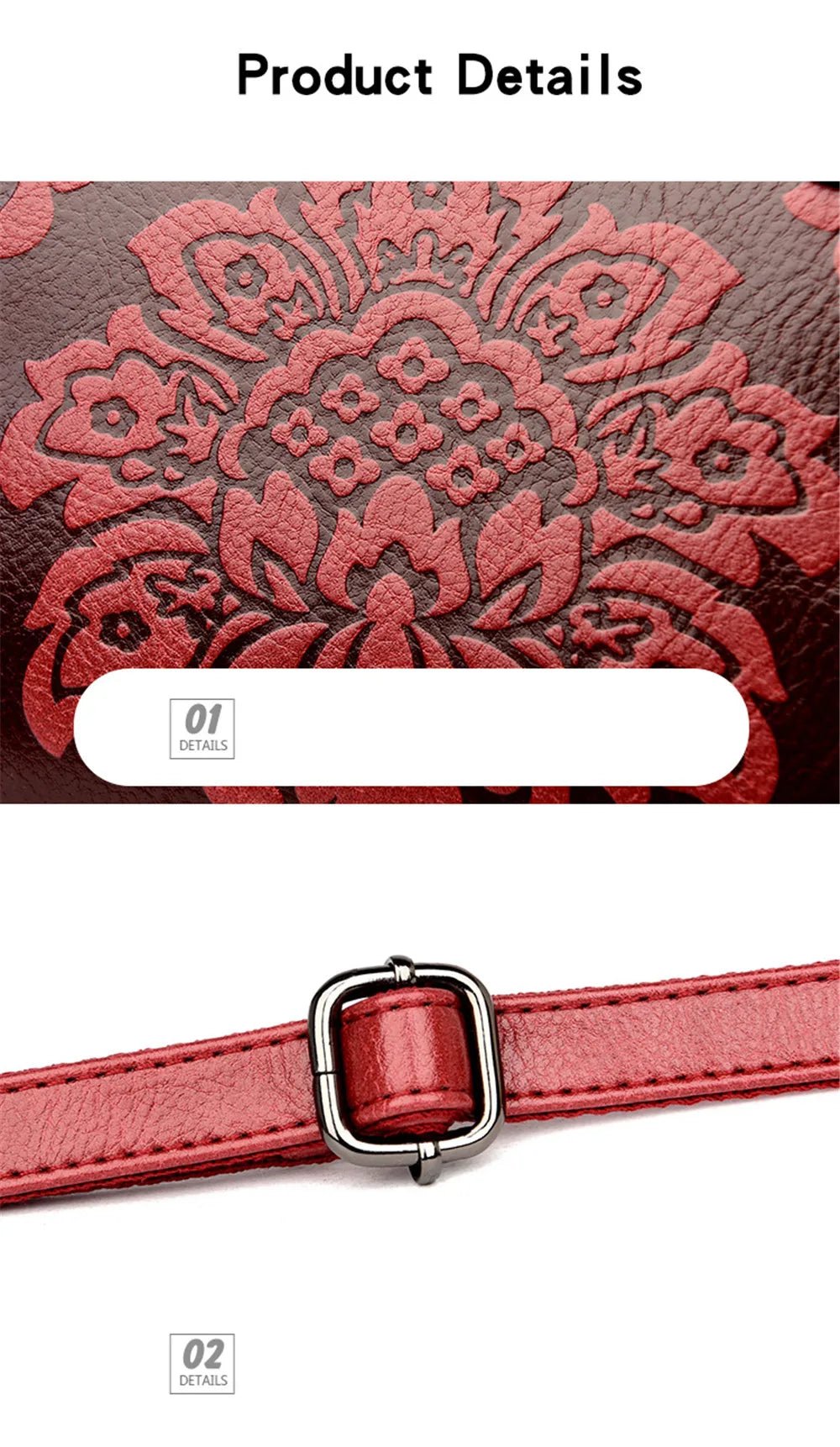 Genuine Leather Shoulder Bag For Woman - Flower Fashion - Regal Allure