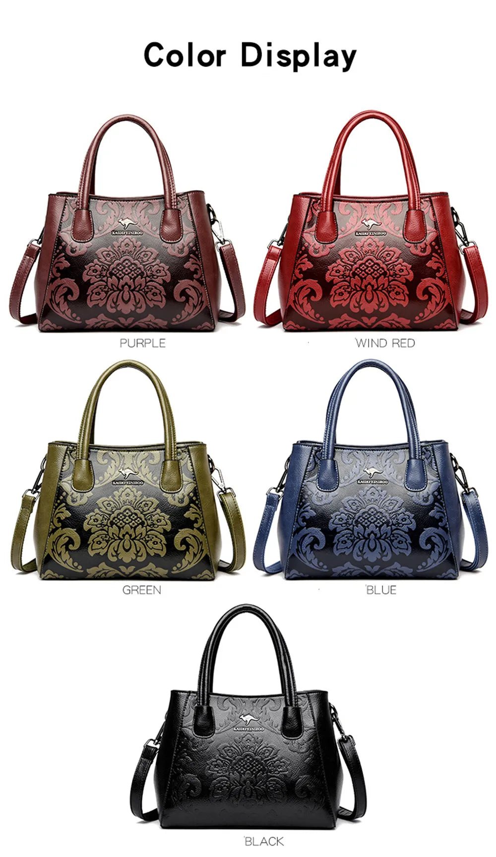 Genuine Leather Shoulder Bag For Woman - Flower Fashion - Regal Allure