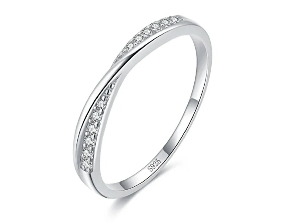 Half Eternity Wave Ring - 925 Sterling With Zircon - Regal Allure