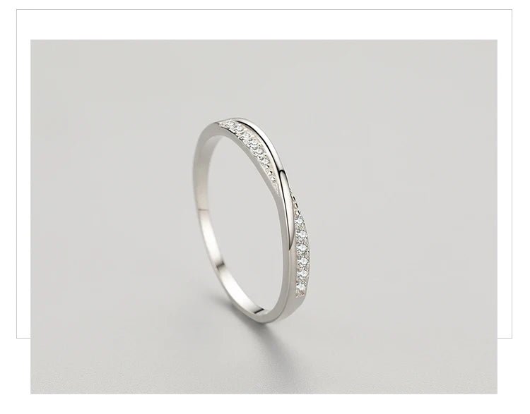 Half Eternity Wave Ring - 925 Sterling With Zircon - Regal Allure