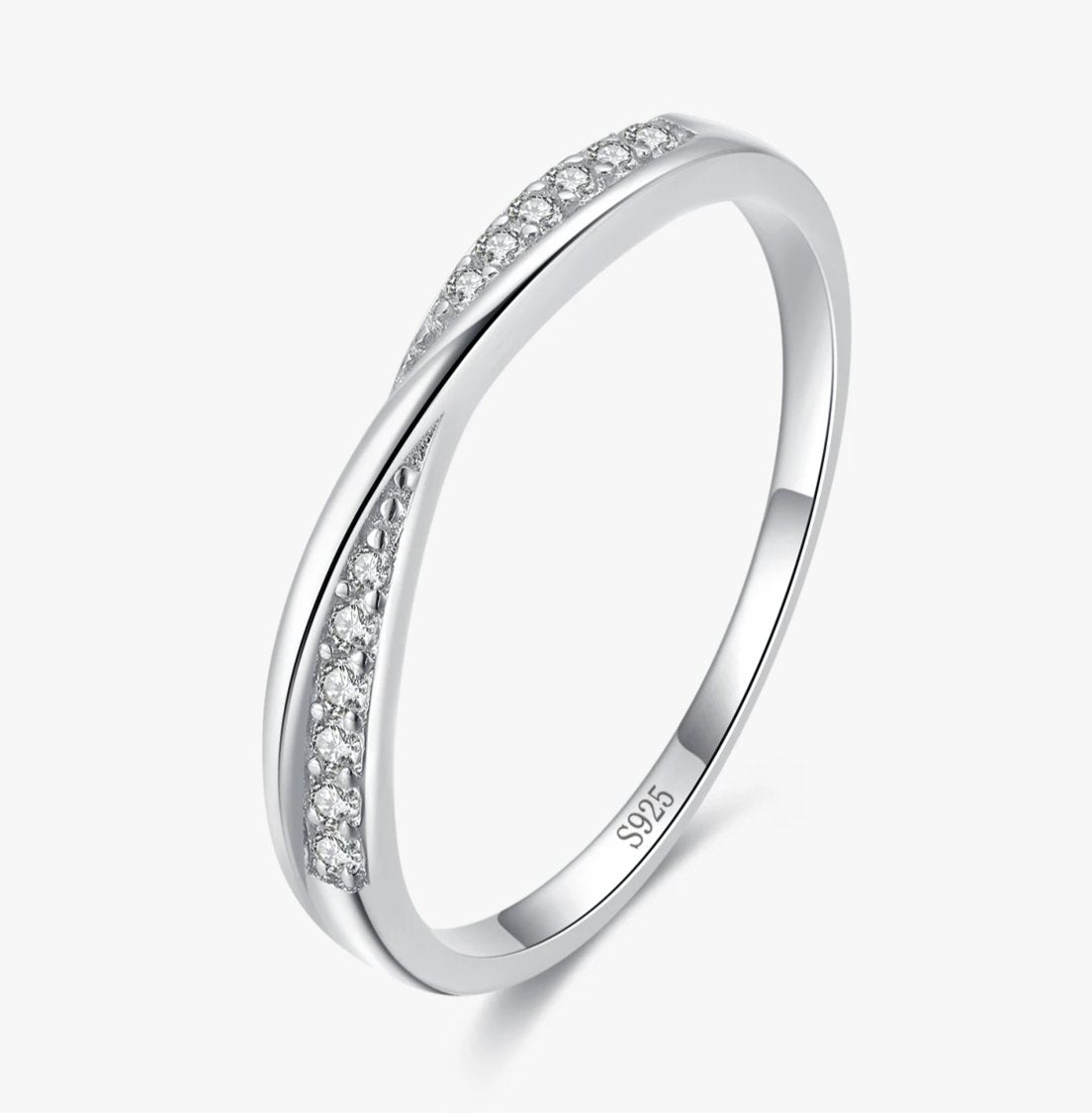 Half Eternity Wave Ring - 925 Sterling With Zircon - Regal Allure