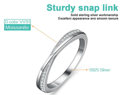 Half Eternity Wave Ring - 925 Sterling With Zircon - Regal Allure