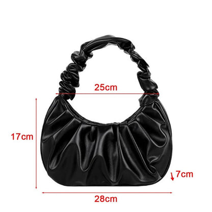 Handbag Stylish Pleated for Women - PU Leather - Regal Allure