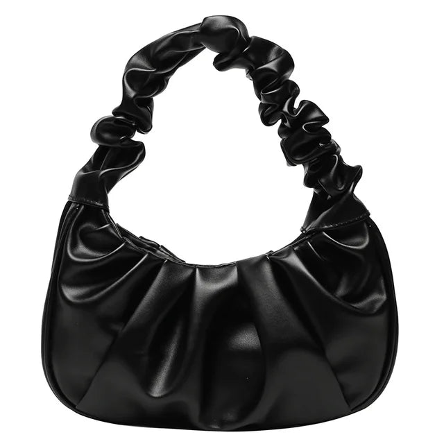 Handbag Stylish Pleated for Women - PU Leather