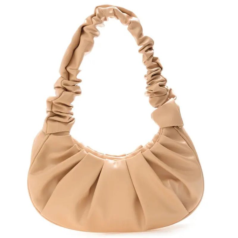 Handbag Stylish Pleated for Women - PU Leather