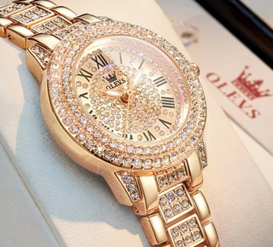 OLEVS Original Diamond Women Watch - Elegant Stainless Steel - Regal Allure