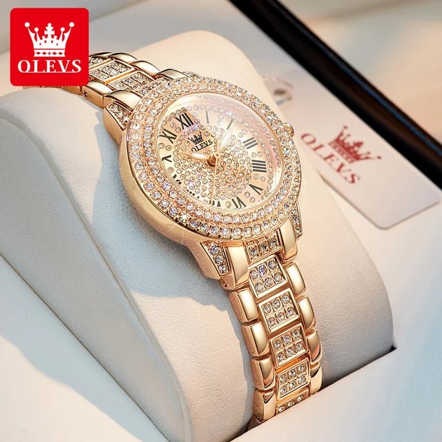 OLEVS Original Diamond Women Watch - Elegant Stainless Steel - Regal Allure