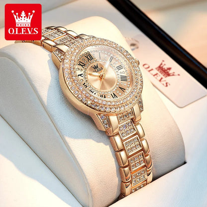 OLEVS Original Diamond Women Watch - Elegant Stainless Steel - Regal Allure