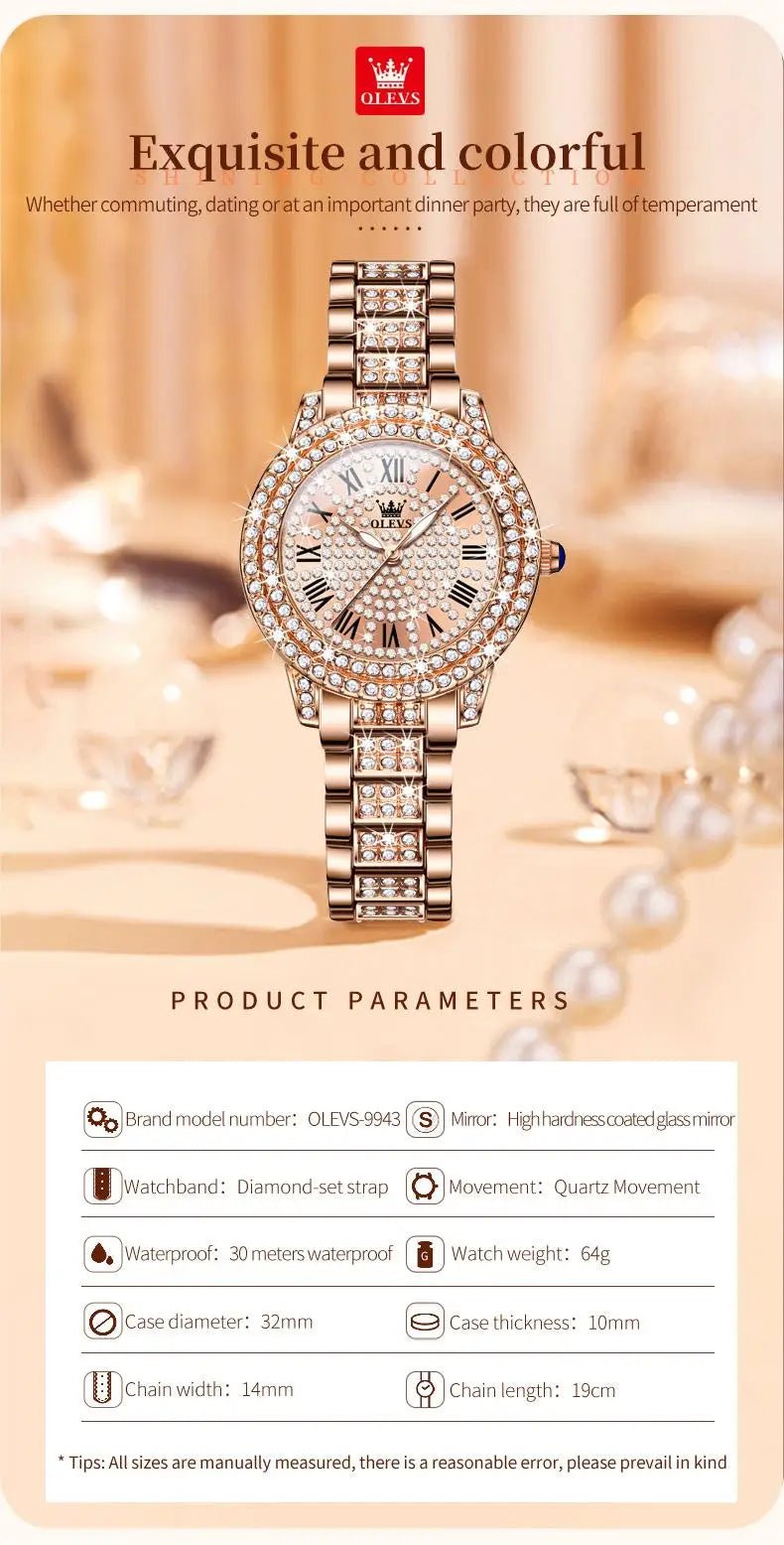 OLEVS Original Diamond Women Watch - Elegant Stainless Steel - Regal Allure