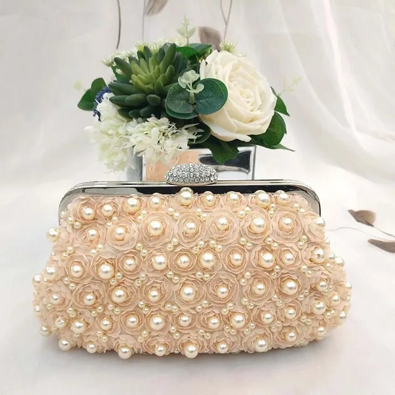 Pearl Evening Clutch Handbag - Formal Parties or Bridesmaid - Regal Allure