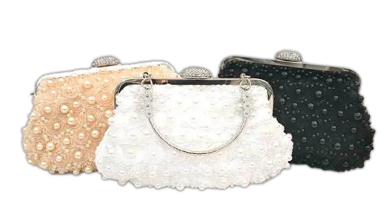 Pearl Evening Clutch Handbag - Formal Parties or Bridesmaid - Regal Allure