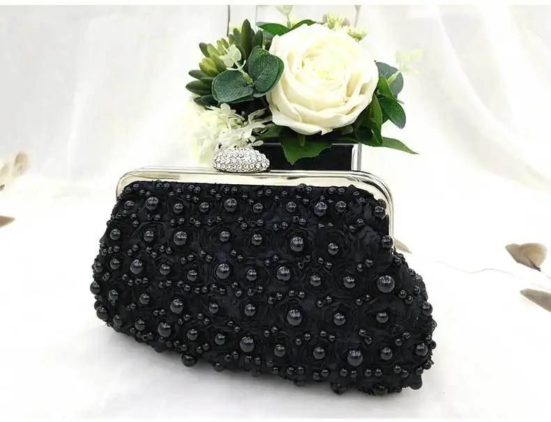 Pearl Evening Clutch Handbag - Formal Parties or Bridesmaid - Regal Allure