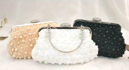 Pearl Evening Clutch Handbag - Formal Parties or Bridesmaid - Regal Allure