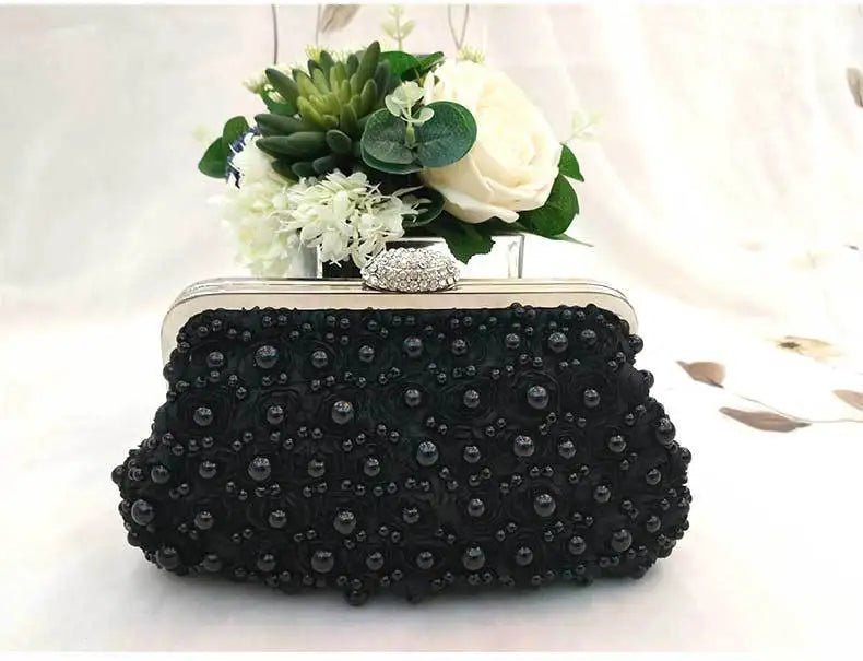 Pearl Evening Clutch Handbag - Formal Parties or Bridesmaid - Regal Allure