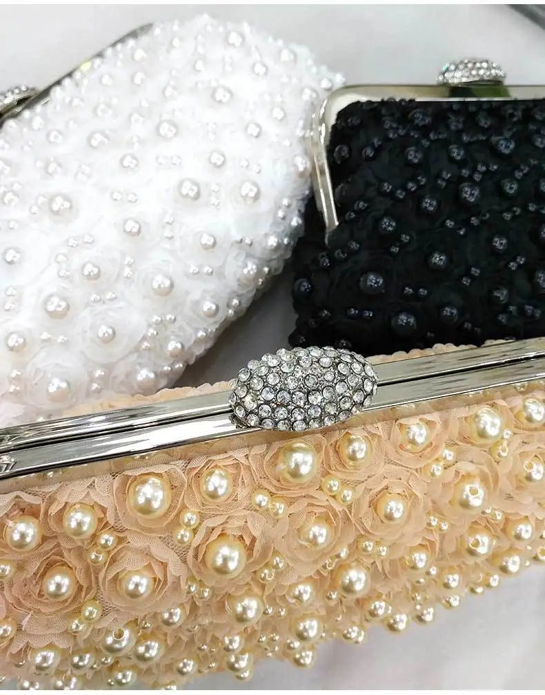 Pearl Evening Clutch Handbag - Formal Parties or Bridesmaid - Regal Allure