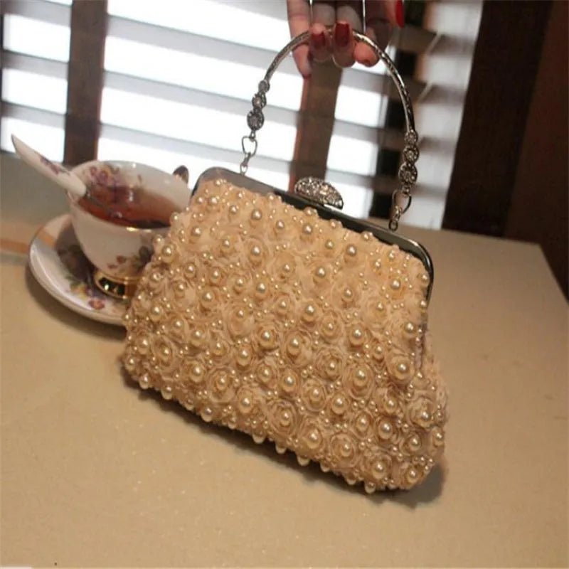 Pearl Evening Clutch Handbag - Formal Parties or Bridesmaid - Regal Allure