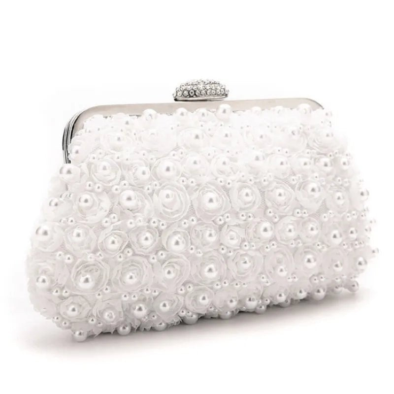 Pearl Evening Clutch Handbag - Formal Parties or Bridesmaid - Regal Allure