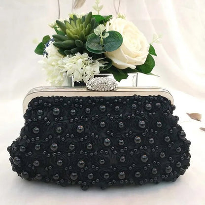 Pearl Evening Clutch Handbag - Formal Parties or Bridesmaid - Regal Allure