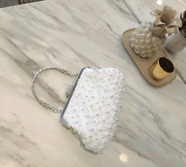 Pearl Evening Clutch Handbag - Formal Parties or Bridesmaid - Regal Allure