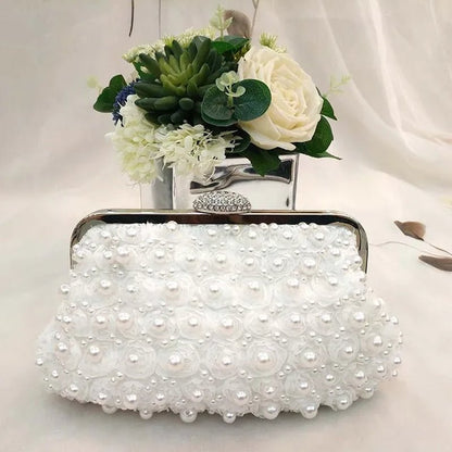 Pearl Evening Clutch Handbag - Formal Parties or Bridesmaid - Regal Allure