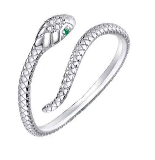 Resizable Wave Ring - 925 Sterling With Zircon - Regal Allure