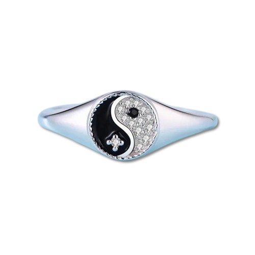 Resizable Wave Ring - 925 Sterling With Zircon - Regal Allure